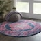 Homeroots 4 ft. Round Blue & Pink Medallion Area Rug 385253 - alternate 5